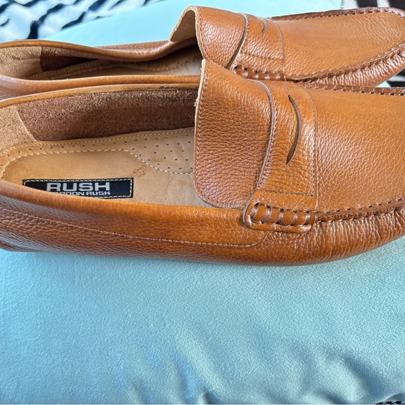 Size 12 cognac leather penny loafers - Picture 4 of 9